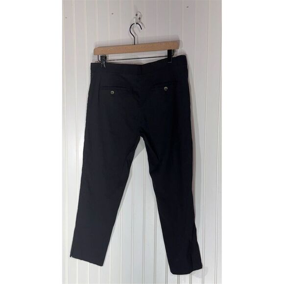 Theory Ibbey C Black Linen Blend Tapered Ankle Pants 10 Workwear Quiet Luxury - Picture 2 of 6